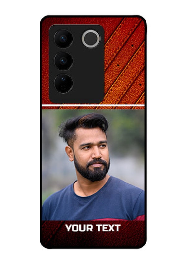 Vivo V27 Pro 5G Personalized Glass Phone Case - Leather Phone Case Design