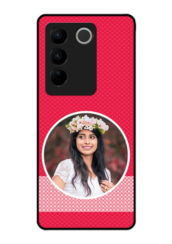 Vivo V27 Pro 5G Personalised Glass Phone Case - Pink Pattern Design