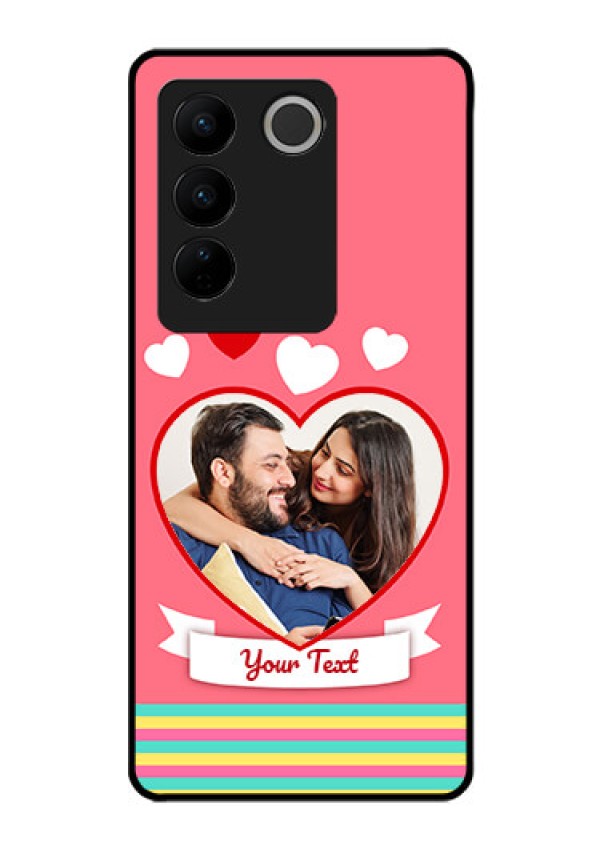 Vivo V27 Pro 5G Photo Printing on Glass Case - Love Doodle Design