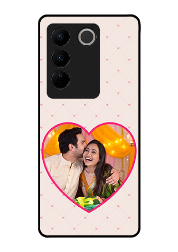 Vivo V27 Pro 5G Custom Glass Mobile Case - Heart Shape Design