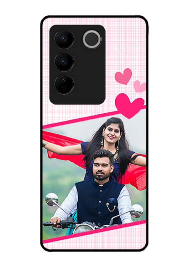 Vivo V27 Pro 5G Custom Glass Phone Case - Love Shape Heart Design