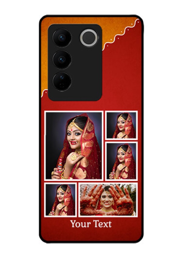 Vivo V27 Pro 5G Personalized Glass Phone Case - Wedding Pic Upload Design