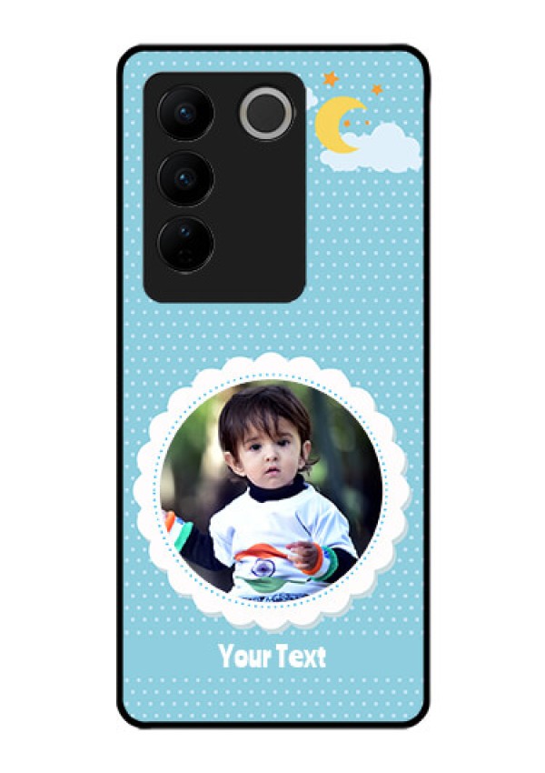 Vivo V27 Pro 5G Personalised Glass Phone Case - Violet Pattern Design