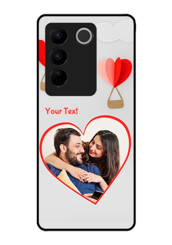Vivo V27 Pro 5G Custom Glass Mobile Case - Parachute Love Design