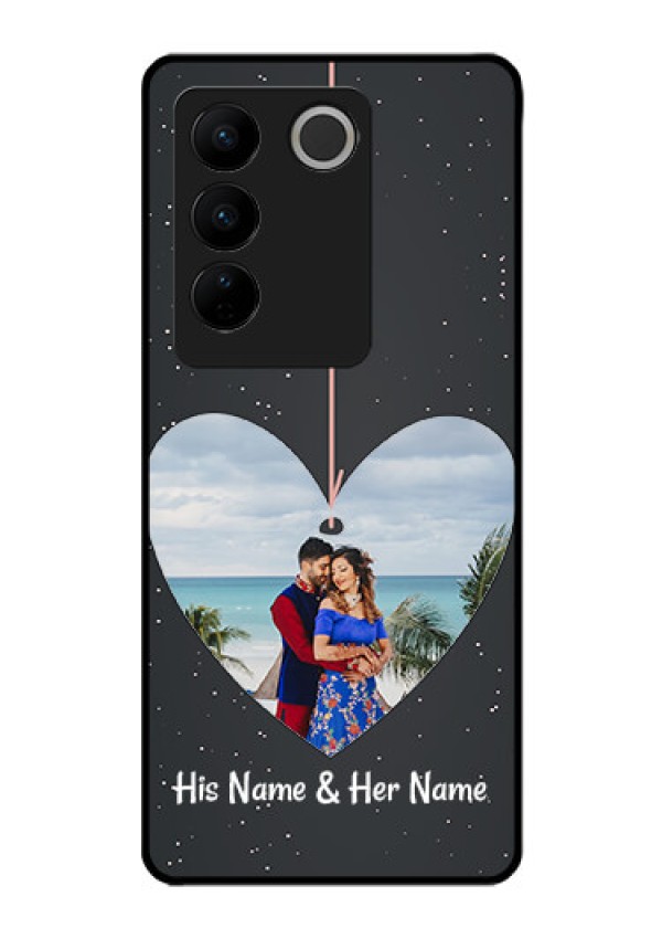 Vivo V27 Pro 5G Custom Glass Phone Case - Hanging Heart Design