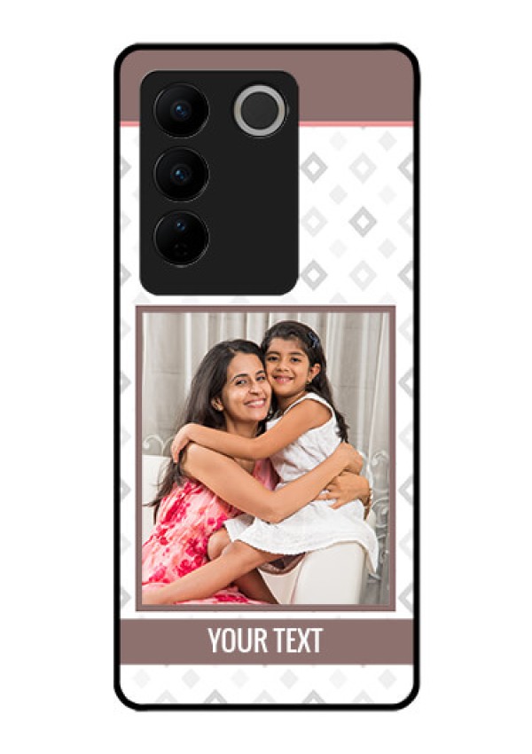 Vivo V27 Pro 5G Photo Printing on Glass Case - Simple Diamond Design