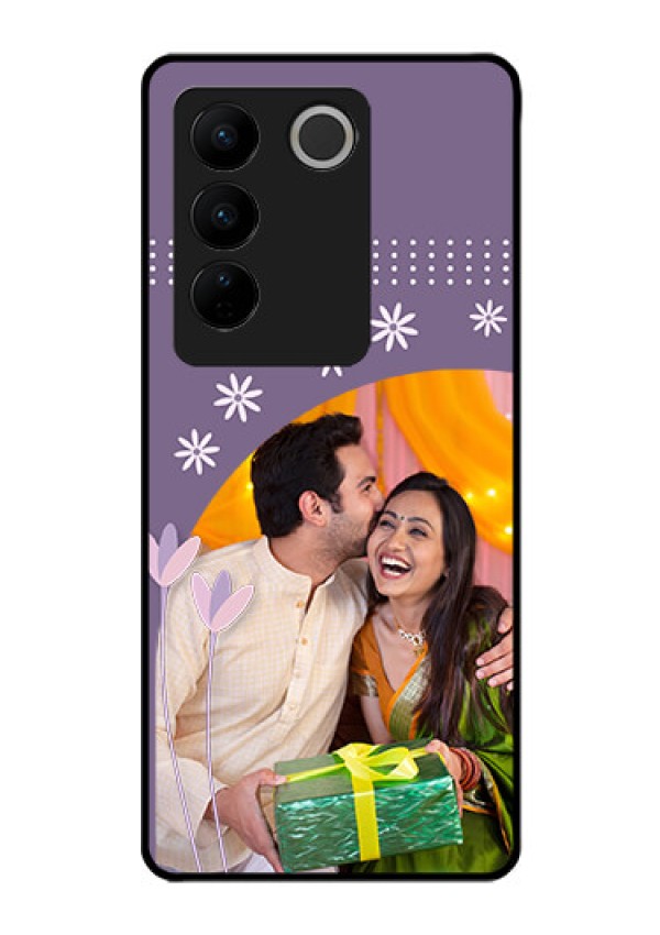 Vivo V27 Pro 5G Custom Glass Mobile Case - Lavender flowers design