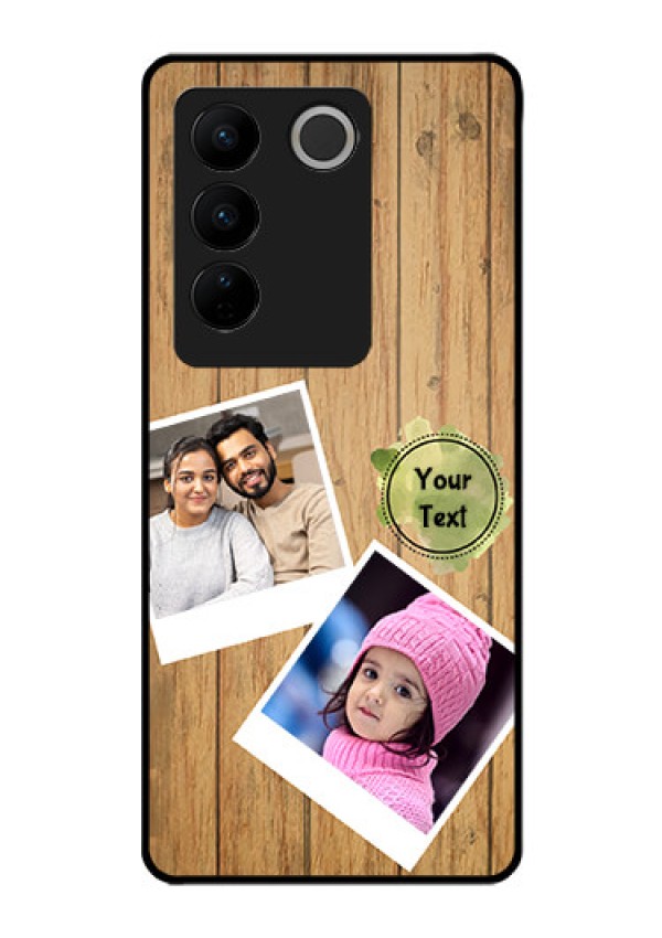 Vivo V27 Pro 5G Custom Glass Phone Case - Wooden Texture Design