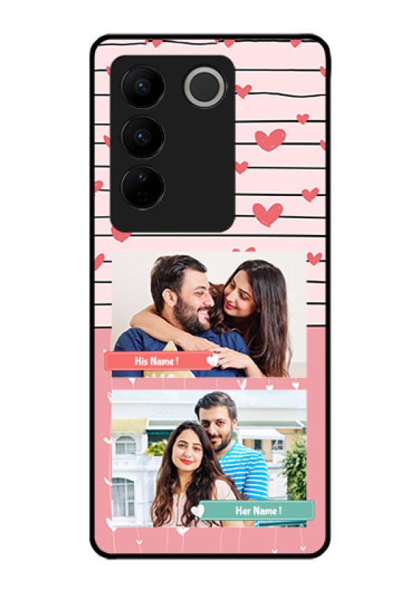 Vivo V27 Pro 5G Custom Glass Mobile Case - Photo with Heart Design