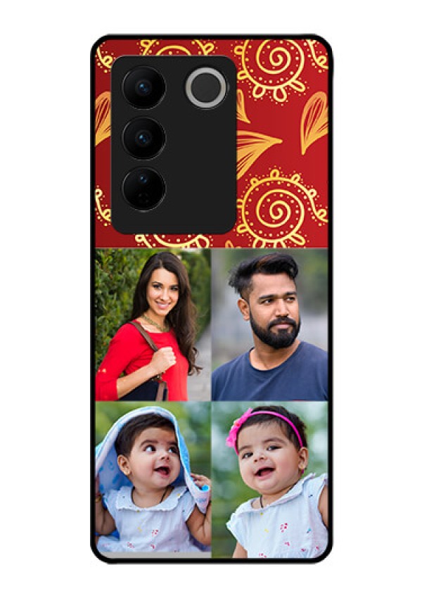 Vivo V27 Pro 5G Photo Printing on Glass Case - 4 Image Traditional Design