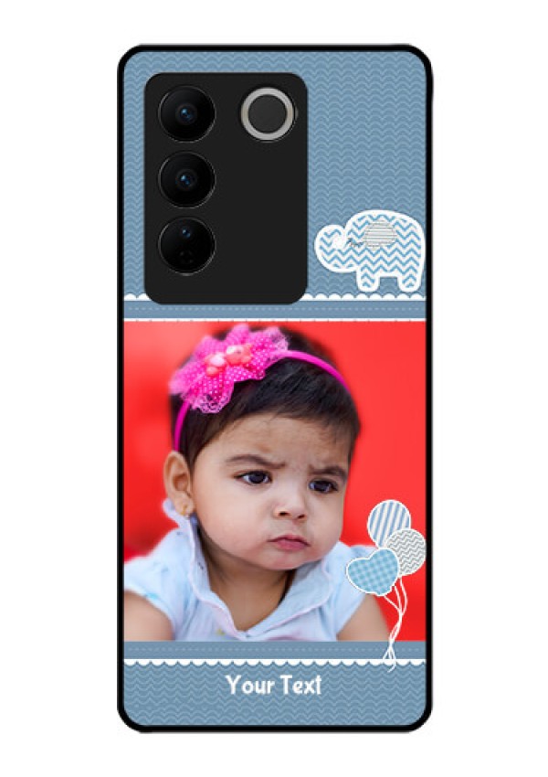 Vivo V27 Pro 5G Photo Printing on Glass Case - with Kids Pattern Design