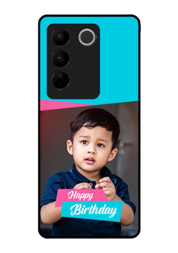 Vivo V27 Pro 5G Personalized Glass Phone Case - Image Holder with 2 Color Design