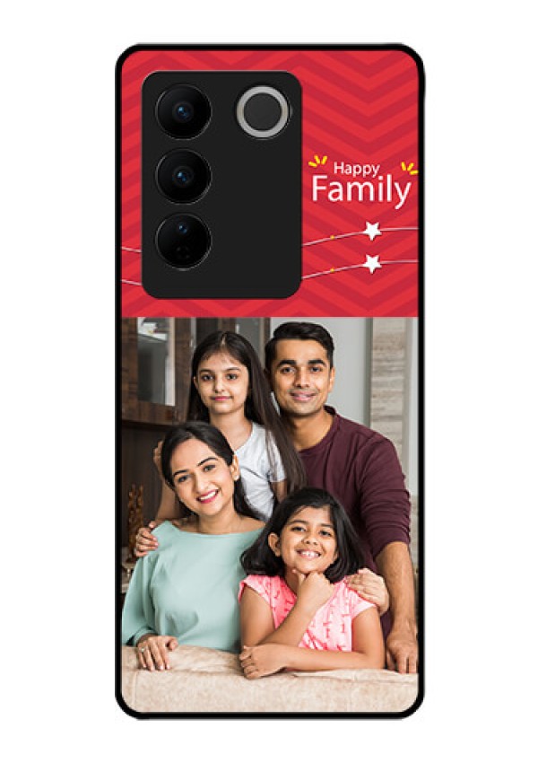 Vivo V27 Pro 5G Personalized Glass Phone Case - Happy Family Design
