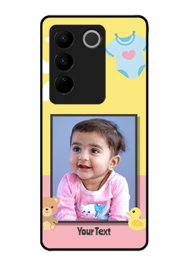 Vivo V27 Pro 5G Photo Printing on Glass Case - Kids 2 Color Design