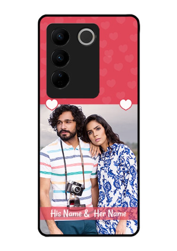 Vivo V27 Pro 5G Photo Printing on Glass Case - Simple Love Design