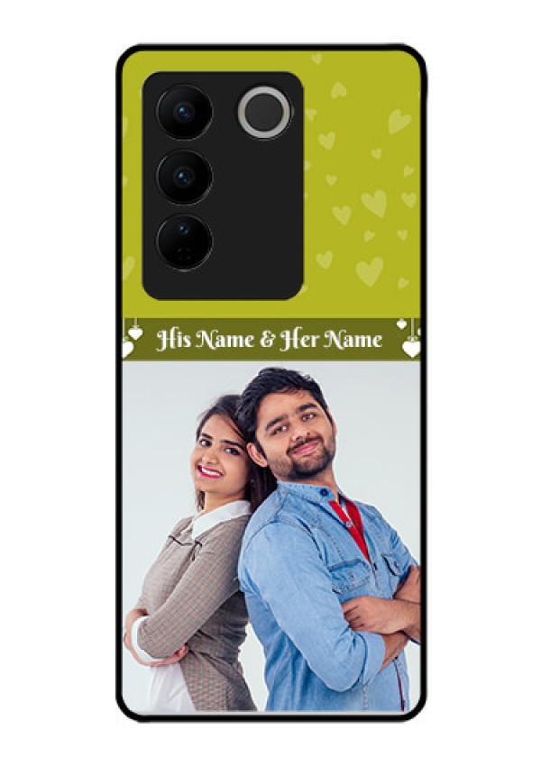 Vivo V27 Pro 5G Custom Glass Phone Case - You & Me Heart Design