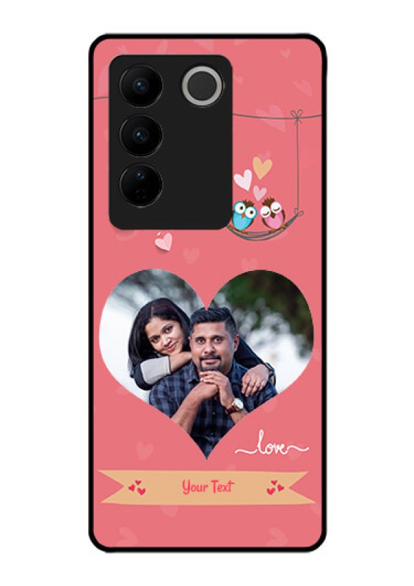 Vivo V27 Pro 5G Personalized Glass Phone Case - Peach Color Love Design