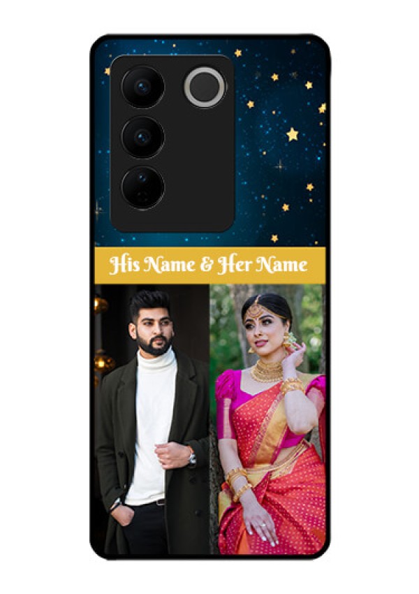 Vivo V27 Pro 5G Custom Glass Phone Case - Galaxy Stars Backdrop Design