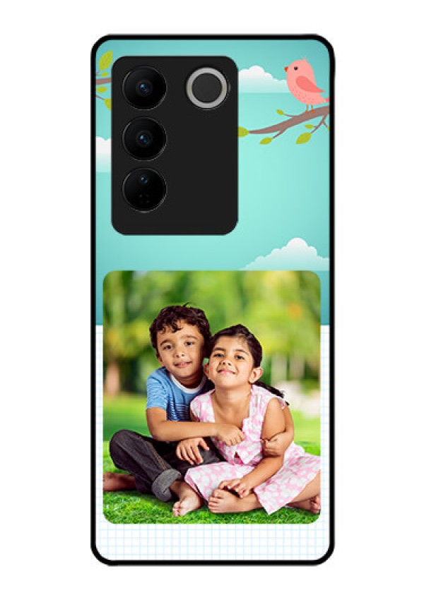 Vivo V27 Pro 5G Photo Printing on Glass Case - Doodle love Design