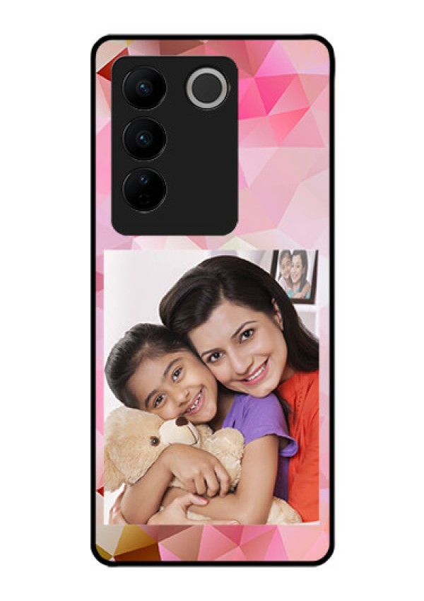 Vivo V27 Pro 5G Photo Printing on Glass Case - Abstract Triangle Design