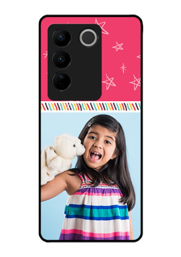 Vivo V27 Pro 5G Personalized Glass Phone Case - Line art design