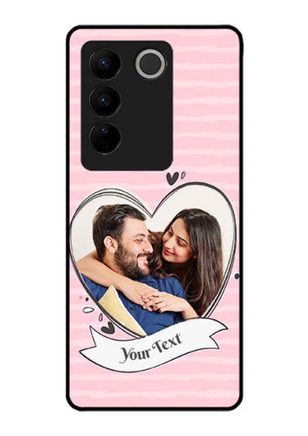 Vivo V27 Pro 5G Custom Glass Phone Case - Vintage Heart Design