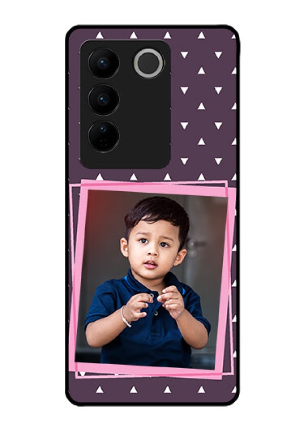 Vivo V27 Pro 5G Custom Glass Mobile Case - Triangle Pattern Dotted Design