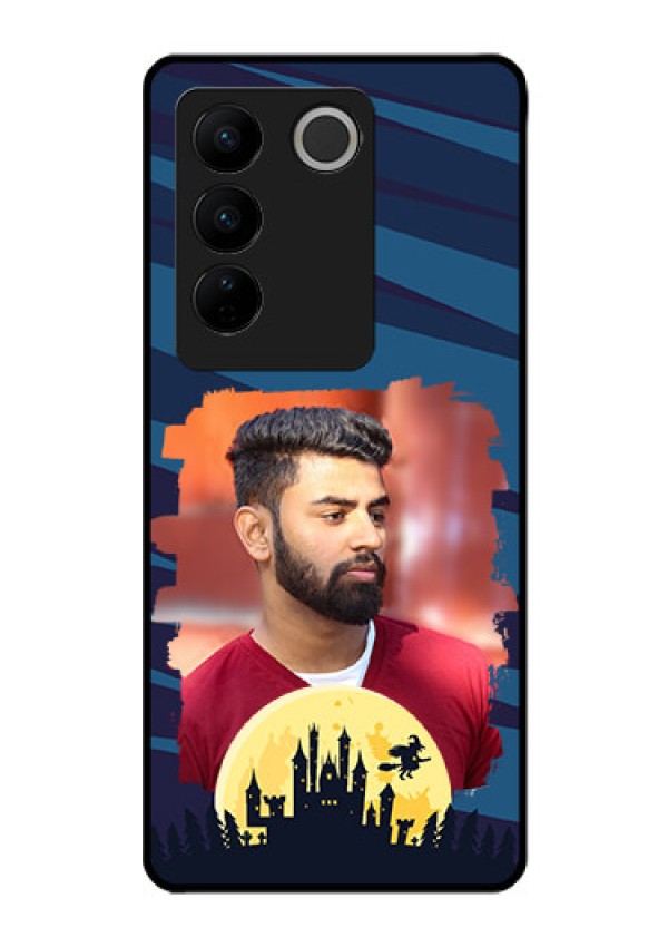 Vivo V27 Pro 5G Photo Printing on Glass Case - Halloween Witch Design