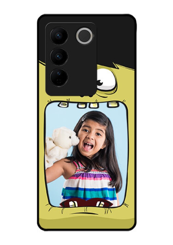 Vivo V27 Pro 5G Personalized Glass Phone Case - Cartoon monster back case Design
