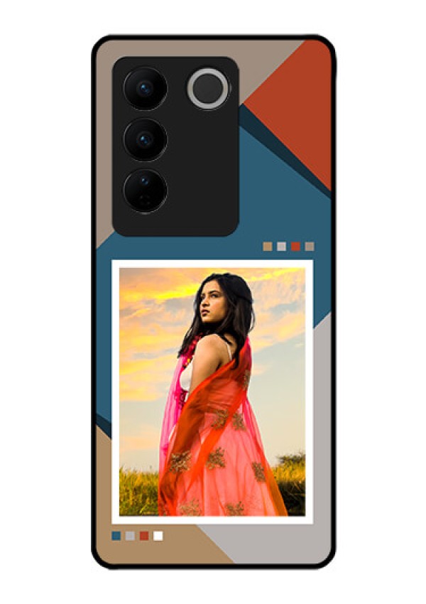 Vivo V27 Pro Personalized Glass Phone Case - Retro color pallet Design