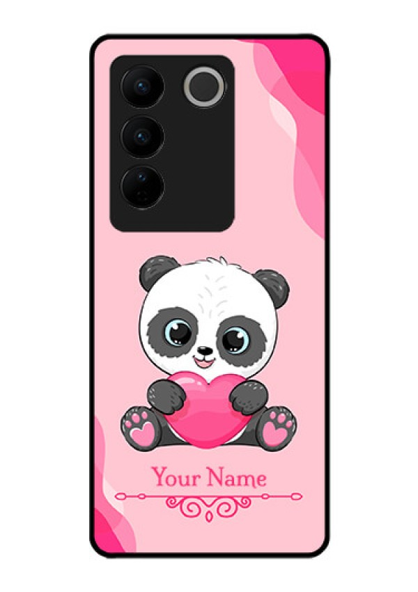 Vivo V27 Pro Custom Glass Mobile Case - Cute Panda Design