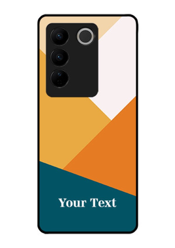 Vivo V27 Pro Personalized Glass Phone Case - Stacked Multi-colour Design