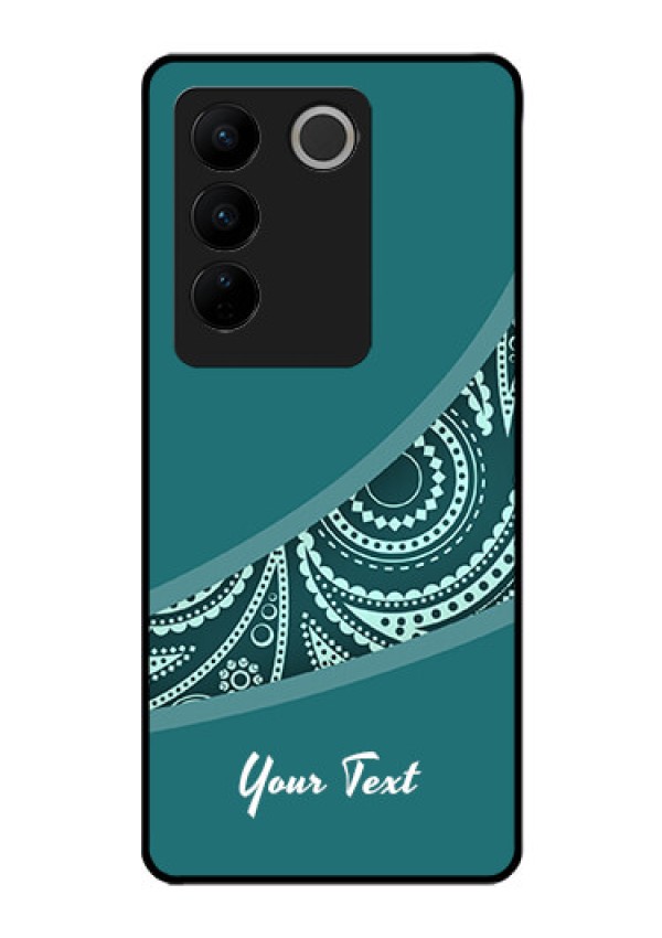 Vivo V27 Pro Photo Printing on Glass Case - semi visible floral Design