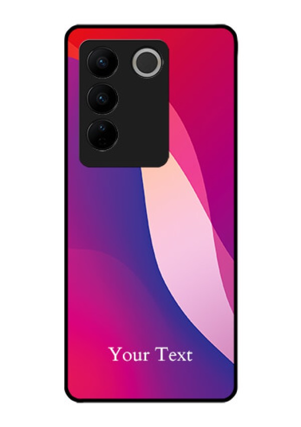 Vivo V27 Pro Personalized Glass Phone Case - Digital abstract Overlap Design