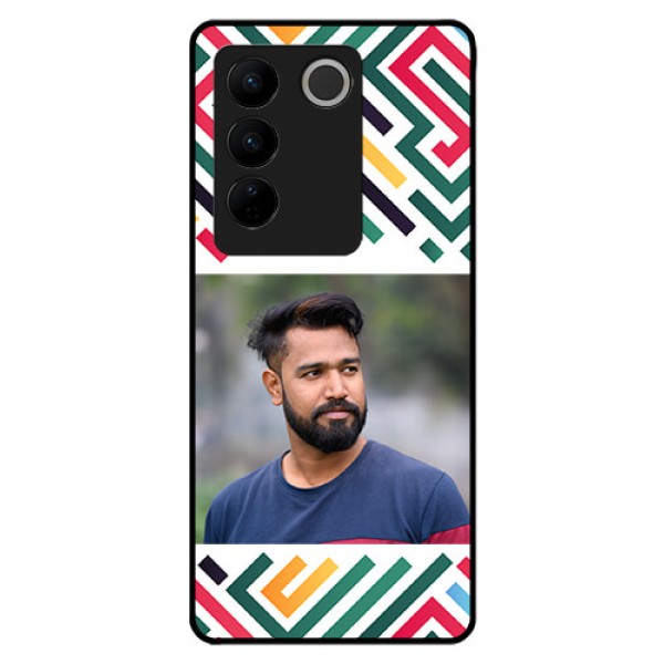 Vivo V27 Pro Personalized Glass Phone Case - Colorful Maze Pattern Design Vivo V27 Pro Personalized Glass Phone Case - Colorful Maze Pattern Design