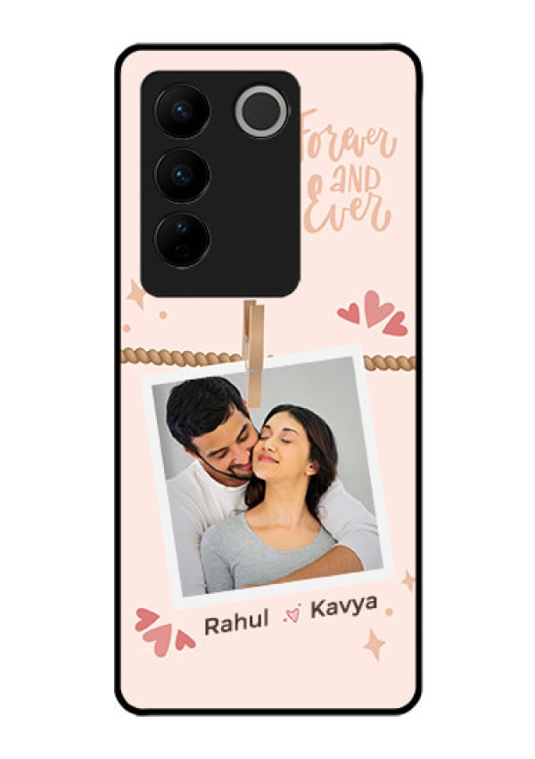 Vivo V27 Pro Custom Glass Phone Case - Forever and ever love Design
