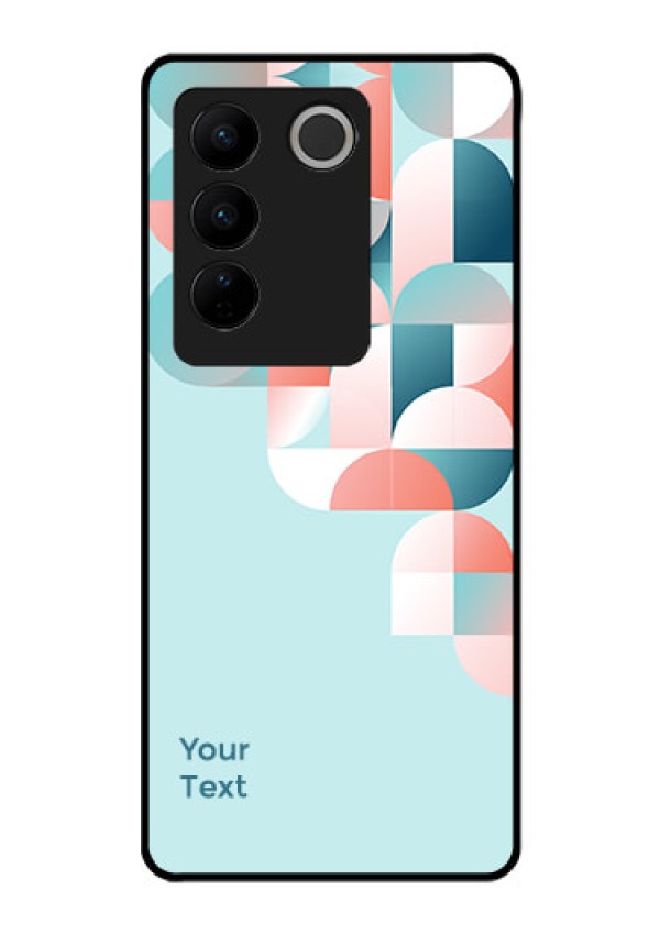 Vivo V27 Pro Custom Glass Phone Case - Stylish Semi-circle Pattern Design