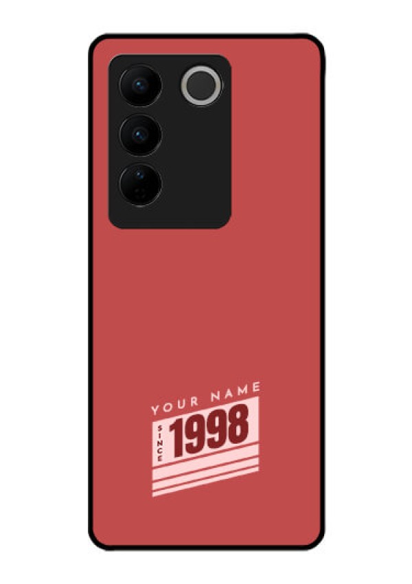 Vivo V27 Pro Custom Glass Phone Case - Red custom year of birth Design