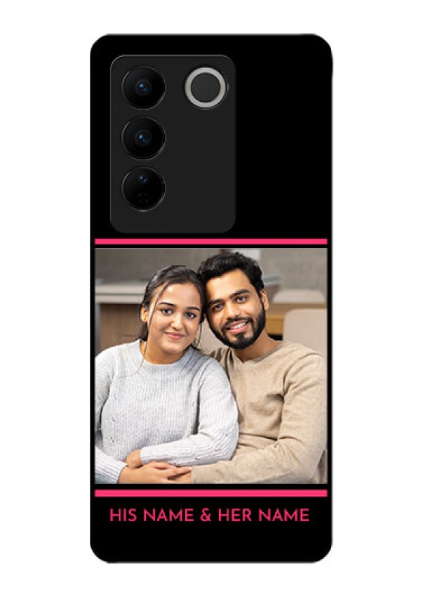 Vivo V27 5G Custom Glass Mobile Case - with Add Text Design