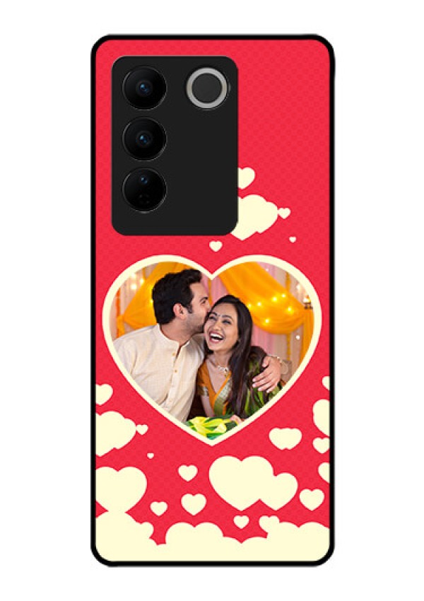 Vivo V27 5G Custom Glass Mobile Case - Love Symbols Phone Cover Design