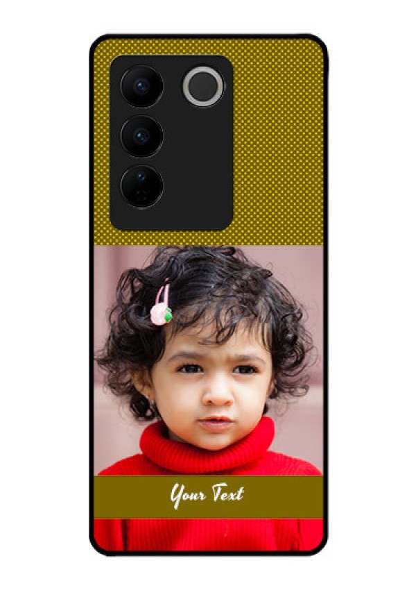 Vivo V27 5G Custom Glass Phone Case - Simple Green Color Design