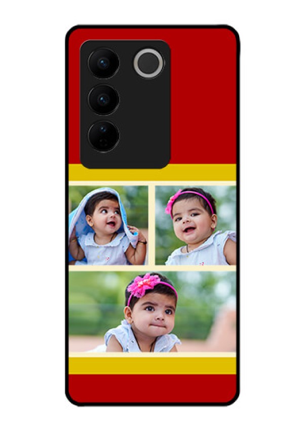Vivo V27 5G Custom Glass Mobile Case - Multiple Pic Upload Design