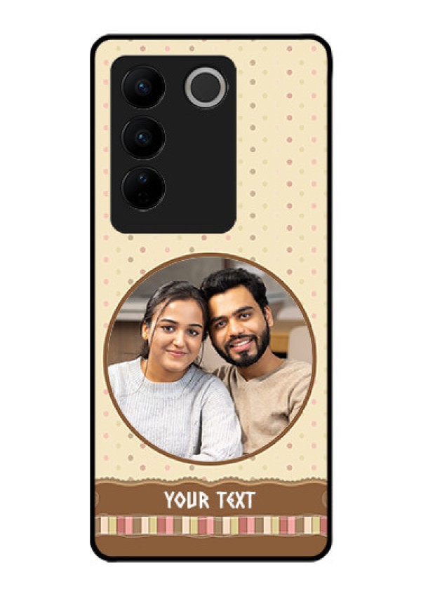 Vivo V27 5G Custom Glass Mobile Case - Brown Dotted Mobile Case Design