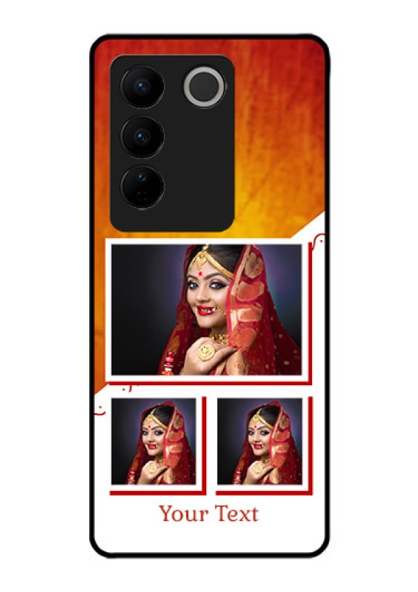 Vivo V27 5G Custom Glass Phone Case - Wedding Memories Design