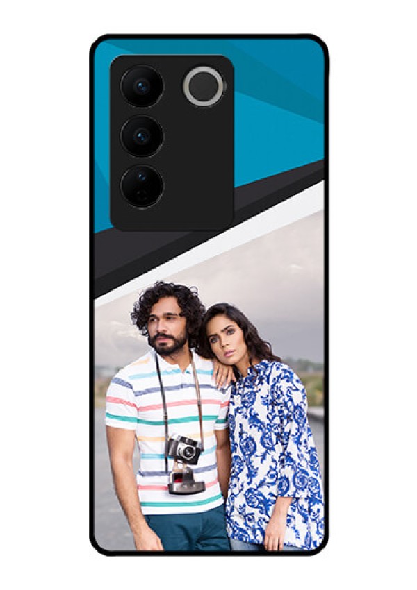 Vivo V27 5G Photo Printing on Glass Case - Simple Pattern Photo Upload Design