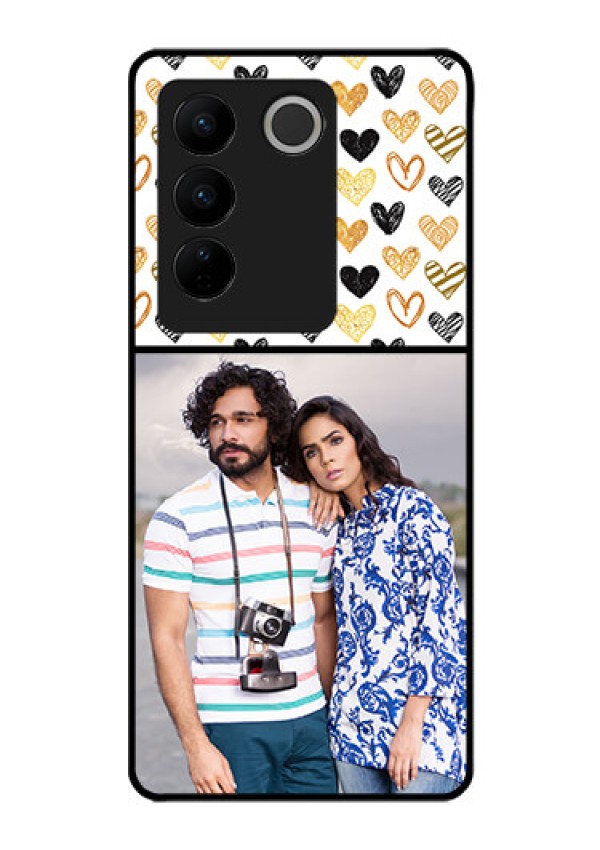 Vivo V27 5G Photo Printing on Glass Case - Love Symbol Design