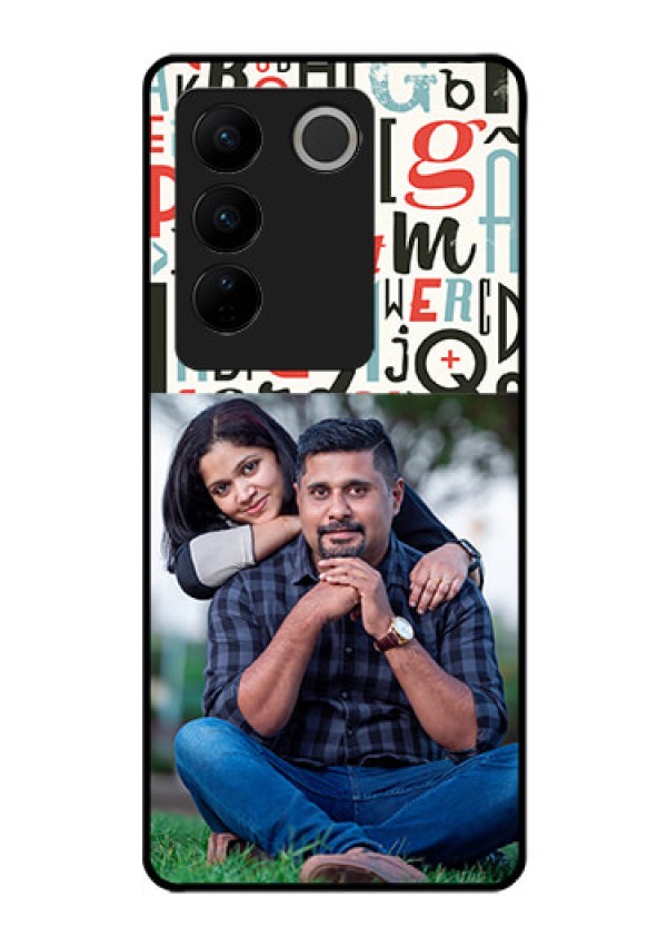 Vivo V27 5G Personalized Glass Phone Case - Alphabet Design