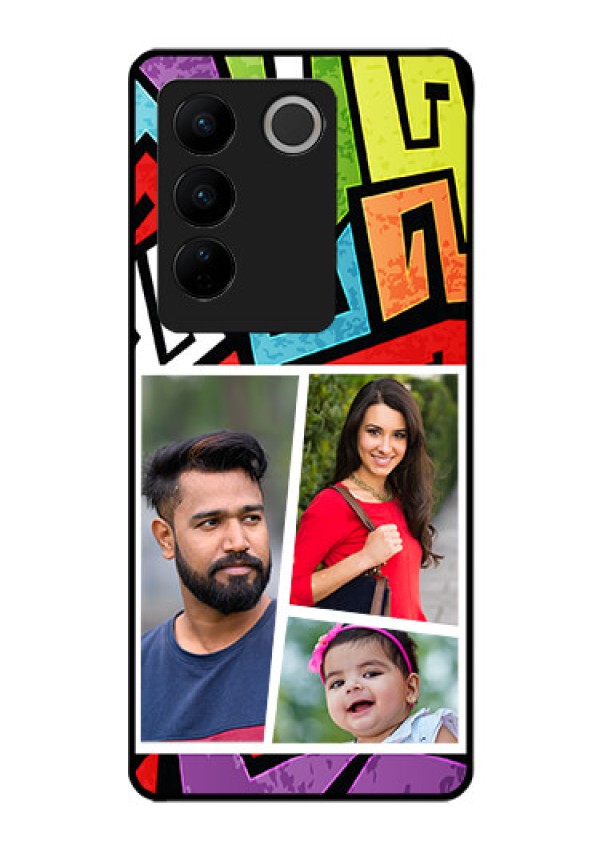 Vivo V27 5G Custom Glass Phone Case - Graffiti pattern Design
