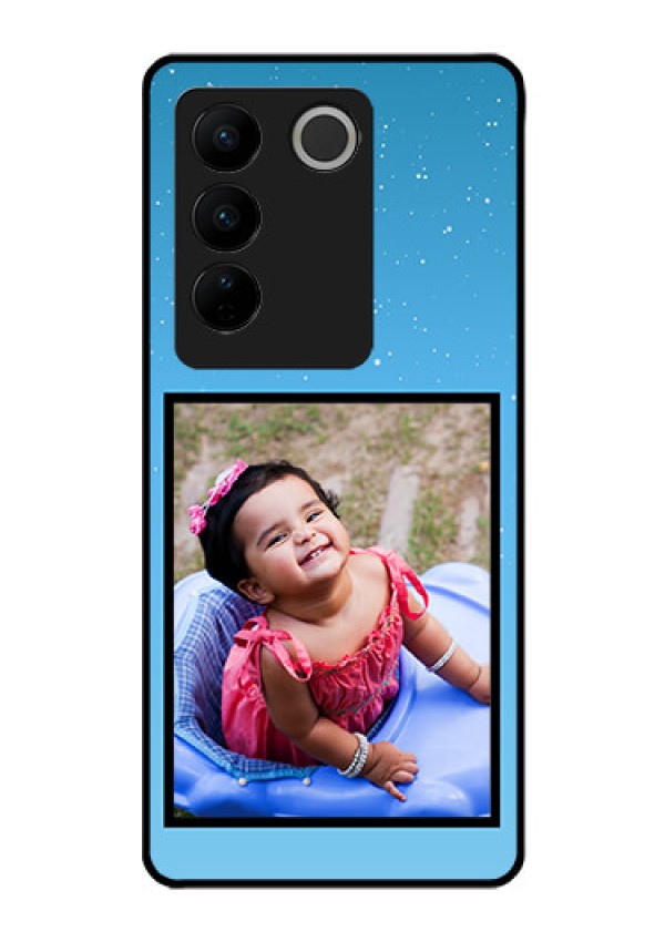 Vivo V27 5G Custom Glass Mobile Case - Wave Pattern Colorful Design