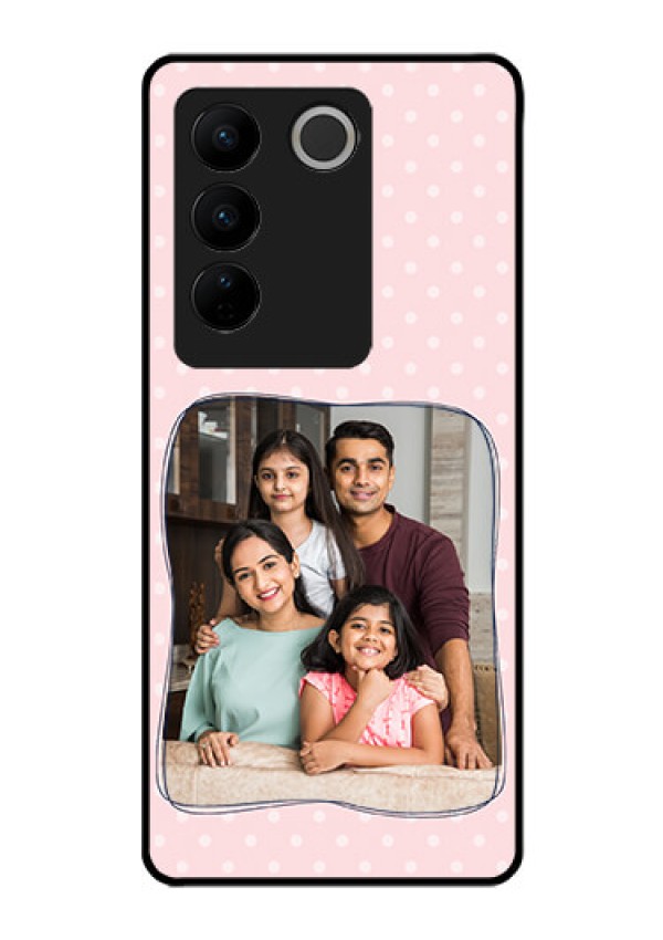 Vivo V27 5G Custom Glass Phone Case - Family with Dots Design